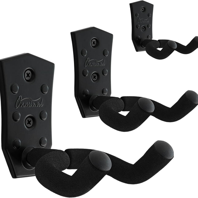 Guitar Wall Mount 3 Pack, Black Metal Guitar Hanger, V-Shaped Guitar Wall Hangers Mount, Guitar Holder Hook Stand Wall