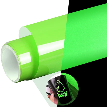 Vinilo adhesivo permanente que brilla en la oscuridad, holográfico iridiscente, opal white glow green para envolver, stickers, calcomanías, letras, 12" x5ft