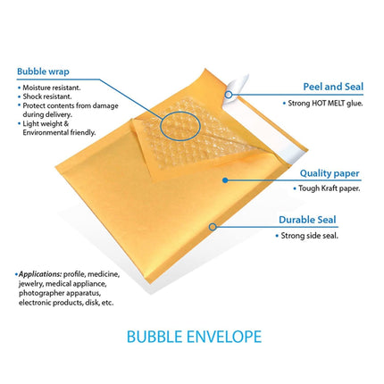 Supply Air 6x10 Kraft Bubble Mailers – Padded Envelopes for Shipping, Mailing & Packaging (Multiple Pack Sizes) (250 Mailers)