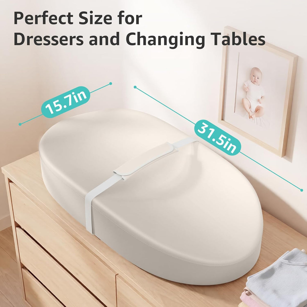 Wipeable Changing Pad for Dresser Waterproof Leather Baby Diaper Changing Pads Washable Nursery Change - photo 4