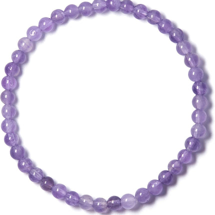 4mm Dainty Real Natural Crystal Beaded Bracelet with Mystery Crystal Pendant (Multiple Wrist Sizes) | Small Gemstone Handmade Stretchy Healing Energy Protection Yoga Jewelry Gift for Women Men