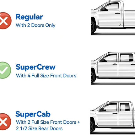 Window Visors Rain Guards for 2017-2026 Ford F250-F550 Super Duty Crew Cab