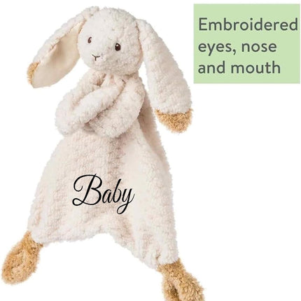 Personalized Bunny Lovey - Soft Baby Security Blanket with Custom Embroidered Name