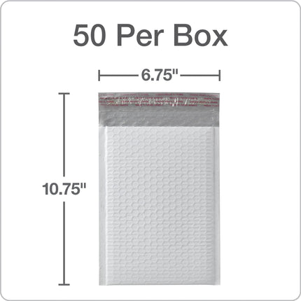 Bubble Mailers, 6 x 9 Inch, White Poly Mailers, Padded Envelopes, Shipping Envelopes, Water Resistant, Self Seal, 50 Per Box (QUA85856), Plastic
