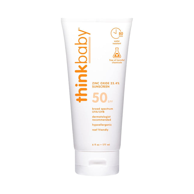 SPF 50+ Baby Sunscreen, 6 Oz. – Safe, Natural Mineral Sun Cream for Babies - Water Resistant – Broad Spectrum UVA/UVB Sun Protection – Vegan Sunscreen for Kids