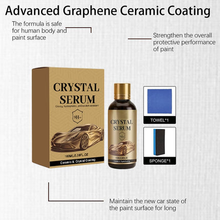100ml PTZ Cristal Serum – Advanced Graphene Ceramic Coating for Cars | 9H Graphene, Ultimate Quick Effect Car Coating Spray for Shine & Protection, Nano Coat Restore for Paint, Glass & Wheel (2PCS)