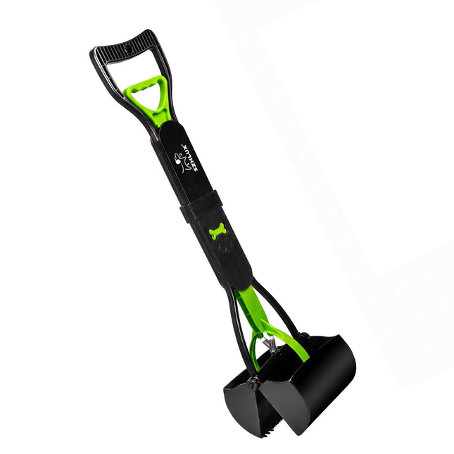 28" Pooper Scooper, Foldable Dog Pooper Scooper with Unbreakable Material and Durable Spring for Grass and Gravel, Green