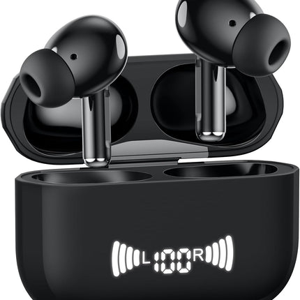 Wireless Earbuds, Bluetooth 5.3 Headphones Wireless Earbuds with 4 ENC Noise Cancelling Mic, 40+Hrs, HiFi Bass 3D-Stereo, USB C in-Ear Earphones, Ear Buds for iPhone, Android,Laptop