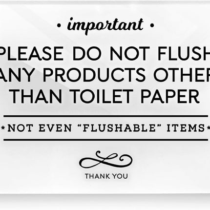 Reilly Originals 3.5x5 Inch Do Not Flush Rules Bathroom Sign ~ Ready to Stick ~ Premium Finish, Durable