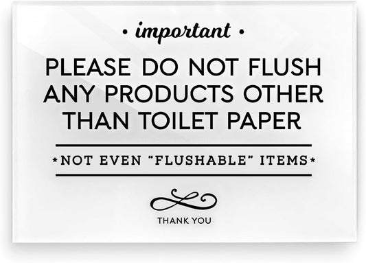 3.5x5 Inch Do Not Flush Rules Bathroom Sign ~ Ready to Stick ~ Premium Finish, Durable