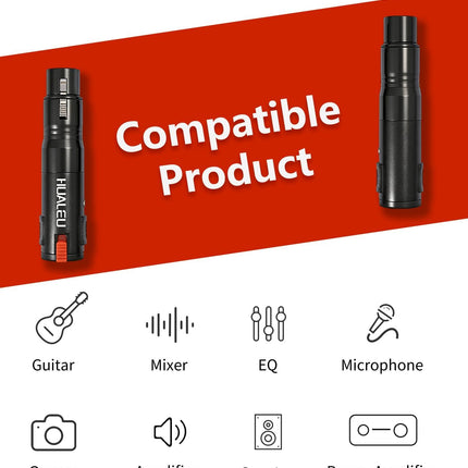 Lockable 1/4 TRS Female to 3Pin XLR Female Audio Adapter, Balance 6.35mm to XLR Adapter for Microphones, Mixing Consoles, and Power amplifiers-2 Pack-Black