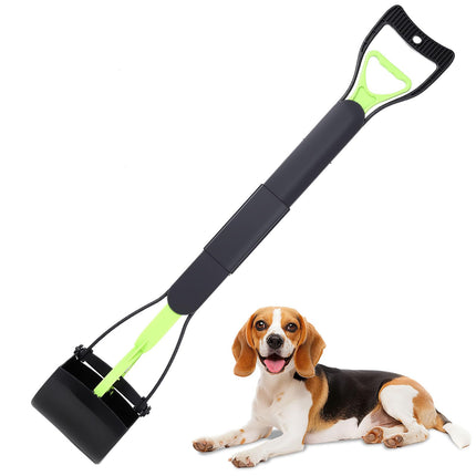 23.6" Pooper Scooper, Portable Dog Poop Pick Up Tool for Large Medium Dogs, Heavy Duty Pet Waste Cleaner for Yard, Lawns, Grass and Outdoor Green