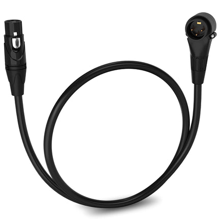 LyxPro 1.5 Feet Right Angle XLR Male to Female 3 Pin Mic Cord for Powered Speakers Audio Interface Professional Pro Audio Performance Camcorders DSLR Video Cameras and Recording Devices - Black
