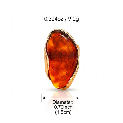 Chunky Statement Oval Ring for Women Boho Big Resin Rings