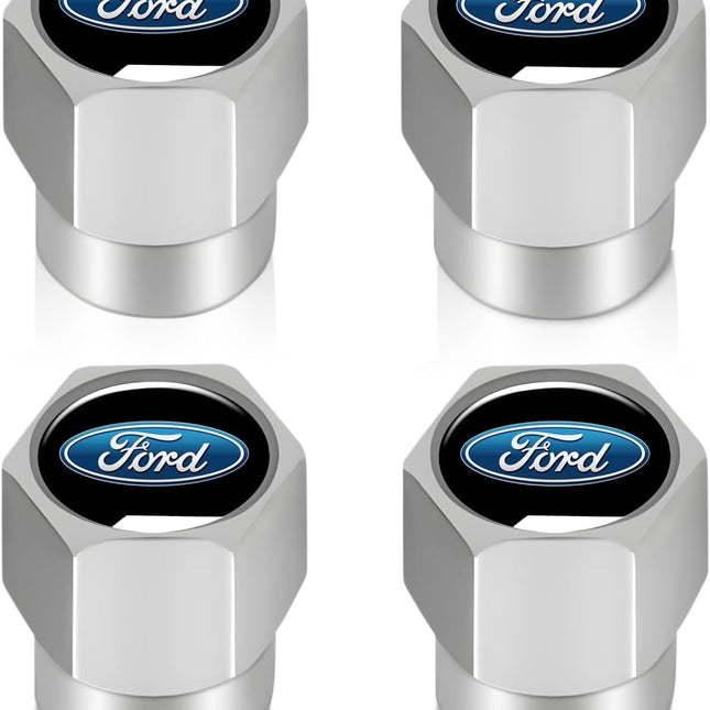 Silver Metal Tire Valve Stem Caps, 4 Pack