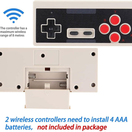 2026 New Retro Game Console Pro, Wireless Classic Mini TV Gaming Console, Built-in 620 Video Games with 2 Wireless Controllers, AV Output 8-Bit Plug and Play Game System- Nostalgia Console Gifts