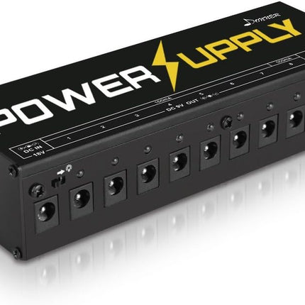 Donner DP-1 Guitar Power Supply 10 Isolated DC Output for 9V/12V/18V Effect Pedal