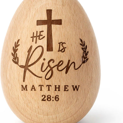 He Is Risen Easter Decorations, He is Risen Wooden Egg, Christian Gifts, Christian Easter Table Decor with Crosses, Religious Farmhouse Spring Home Decoration, Easter Decor