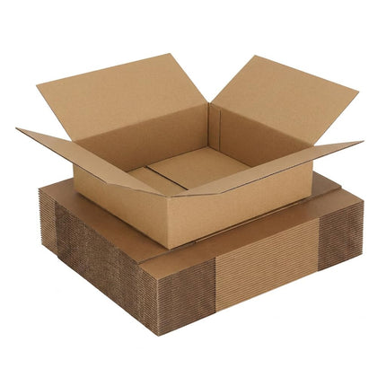 12x12x12 Shipping Boxes 10 Pack, Brown Corrugated Cardboard Boxes with Side-Lock and Pre-Applied Double-Sided Tape, Easy Assemble Packing Mailer Boxes for Small Business Shipping