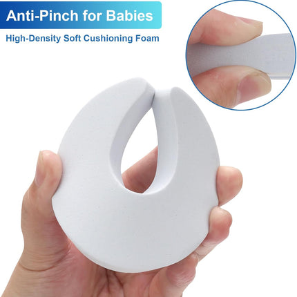 6 Pcs Premium Door Pinch Guard, Door Finger Pinch Guard for Kids Room, Foam Door Stopper for Single Area Use, Child Safety Finger Protection, Reusable & Wall-Friendly, White/Black