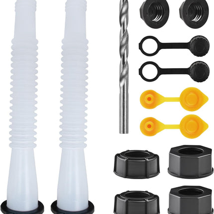 Gas Can Spout Replacement Kit, Gas Can Nozzle Replacement (2 Kit-White) All gaskets are installed and ready to use upon receipt. For 1/2/5/10 gallon gas can. Easy and convenient to use