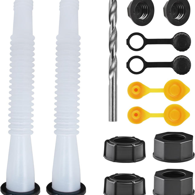Gas Can Spout Replacement Kit, Gas Can Nozzle Replacement (2 Kit-White) All gaskets are installed and ready to use upon