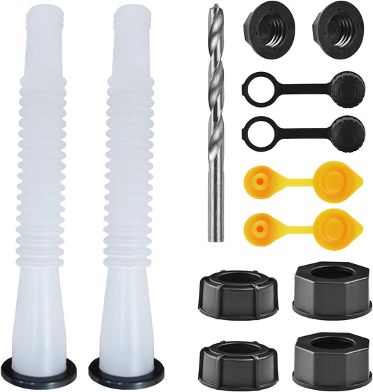 Gas Can Spout Replacement Kit, Gas Can Nozzle Replacement (2 Kit-White) All gaskets are installed and ready to use upon