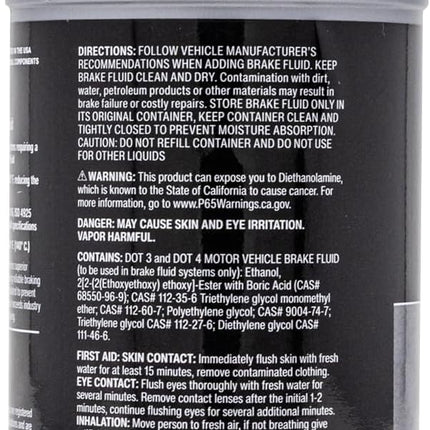 Valvoline DOT 3 & 4 Synthetic Brake Fluid with High Boiling Point, Corrosion Protection, Vapor Lock Resistance, Compatible with ABS, Disc and Drum Brake Systems, 12oz