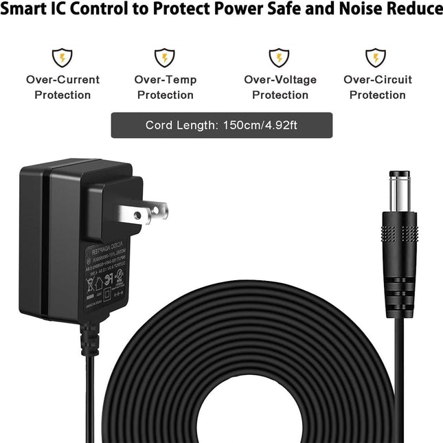 DC 9V 500mA Guitar Pedal Power Supply Adapter AC Wall Charger Adapter One Spot 5.5mmX2.1mm Compatible - photo 2