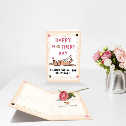 Mother's Day Card for Dog Mom, Funny Mother's Day Card Gift from Dog Puppy, Happy Mothers Day Thank You Gift for Dogs Mom Mother Women