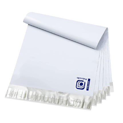 100 pcs 10x13 Inches White x Silver Poly Mailers Shipping Envelopes, Strong Adhesive Sealing, Waterproof, and Tear-resistant Postal Mailing Bags for Clothing, Books, and Accessories