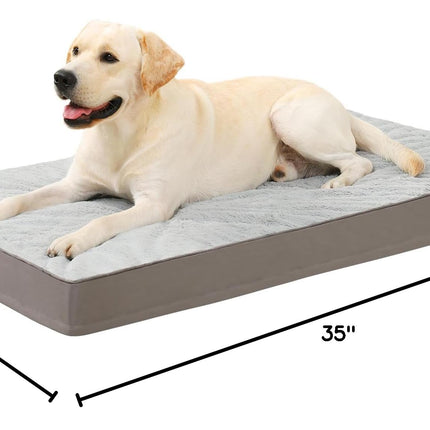 Cama ortopédica para perros grandes con forro impermeable, gris, 35x22