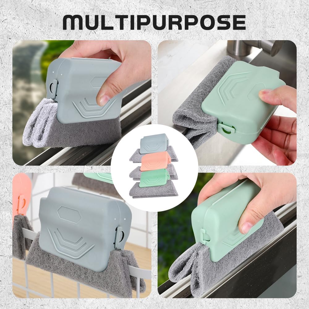3-Piece Handheld Window Track & Narrow Gap Cleaning Brush Set