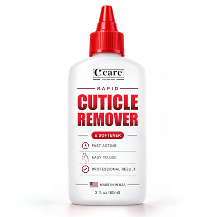 C CARE Rapid Cuticle Remover 2oz – Instant Professional Cuticle Remover Gel, Infused with Aloe Vera, Sweet Almond Oil & Glycerin, Softens & Removes Dead Skin, Gentle Fragrance-Free Nail Treatment