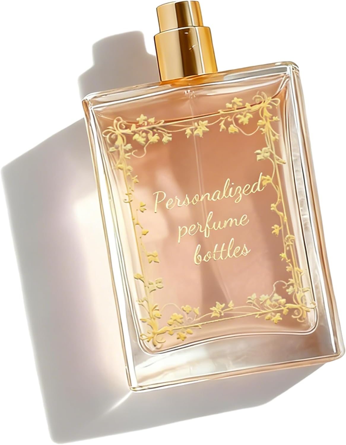 Personalized Engraving Floral Border Glass Perfume Bottle with Name, Customized Refillable Perfume Bottles for Bride Mother Women, Mini Portable Gifts for Wedding Travel Party Birthday Couples Easter