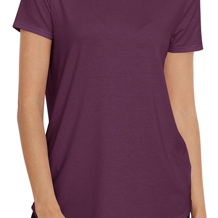Women Crewneck Loose Fit Tunic Tops Short Sleeve Dressy Casual Summer Long Tee Shirts