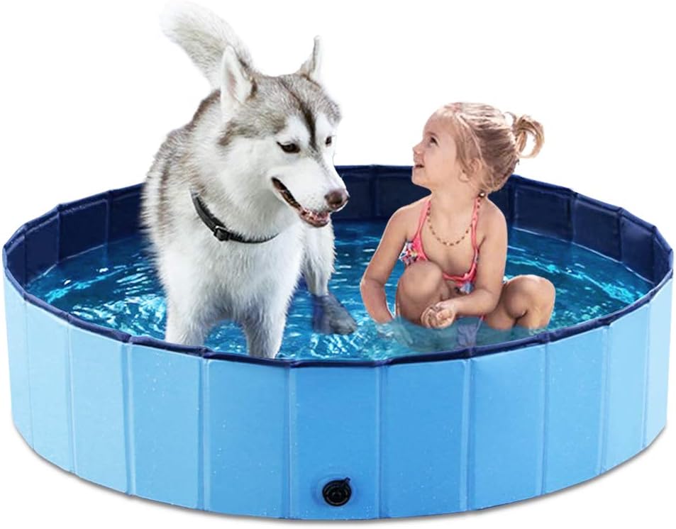 48-Inch Blue Foldable Pet Bath Pool