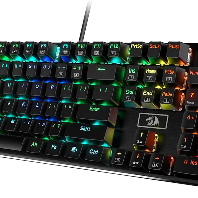 RGB LED Backlit Wired Mechanical Gaming Keyboard, 104 Keys Hot-Swap Mechanical Keyboard w/Aluminum Base, Upgraded
