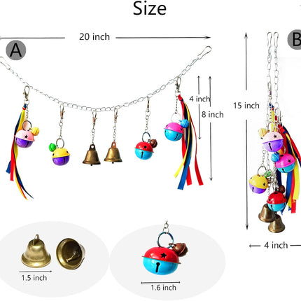 pet Toys Bells, for Chewing and Anxiety,Parakeets, Cockatiels, Conures, Love Birds,Other Small to Medium Birds