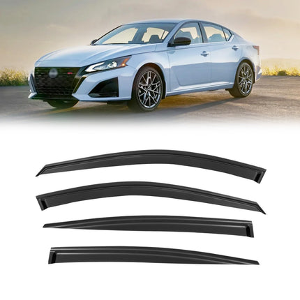 Window Visor for Jeep Cherokee 1984-2001 (Excludes Limited Model), Out-Channel Rain Guards Shields Vent Deflector Shade Wind Dark Smoke, Tape-On Outside-Mount, 4PCS