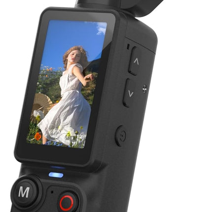 W & O Vlogging Camera with 180° Rotating Lens, Pocket Body Camera with Audio & Video Recording,7-Hour Battery, Handheld POV Cameras with 32GB Card, Easy One-Button Recording for Travel,Daily Life