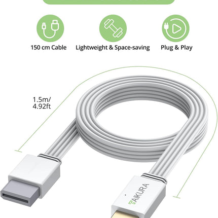 Wii to HDMI Adapter and Converter in White for Wii with Built-in Cable Plug and Play Supports All Wii Display Modes Digital HDMI Output with Zero Loss for Full HD 1080P TV, Monitor, Projector
