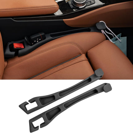 Car Seat Gap Filler and Organizer with Integrated Hook (Set of 2) – Blocks Lost Items, Holds Phone, Keys and Wallet – Universal Fit for Cars, SUVs and Trucks