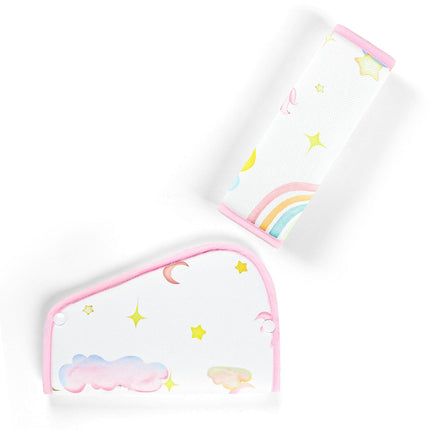 Kids Seat Belt Cover Pads, Soft Seat Belt Adjuster for Kids, Pea Pod Children Universal Shoulder & Belly Protective Padding, Breathable Car Seat Strap Cushion Covers for Boys Girls (Unicorn)