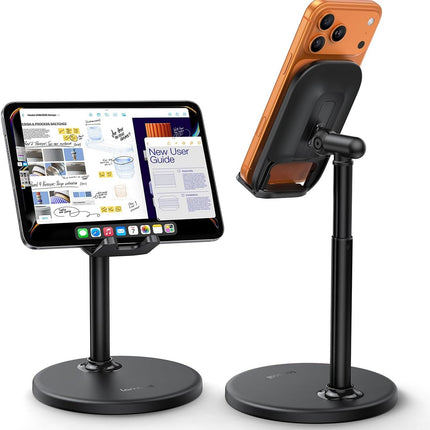 Lamicall Cell Phone Stand for Desk - [Height Angle] Adjustable Sturdy Desktop Phone Holder, Office Gift Accessories, PC Gaming Essentials for iPhone 17 16 15 14 13 Pro Max, iPad Tablet Switch, 4-10"