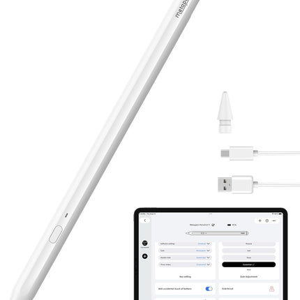 Metapen A11 iPad Pencil for iPad 6th-11th, Quick Button & Bluetooth, 2X Fast Charge Stylus Pen for 2018-2026 Apple iPad a16/11/10/9/8/7/6th Gen, Pro 12.9/11/13-inch M4, Air3/4/5/M2/M3, Mini 5/6th