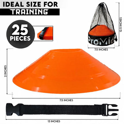 Disc Soccer Cones for Training Kids - 25/50/100/200 Small Plastic Cones for Sports Training - Flexible Conos for Soccer Practice Equipment, Basketball & Football Drills Equipment