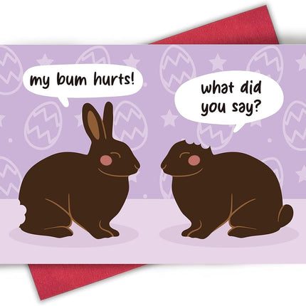 Funny Easter Card, Hilarious Chocolate Bunny Greeting with Sweet Easter Wishes, Humorous Easter Card for Friends, Family