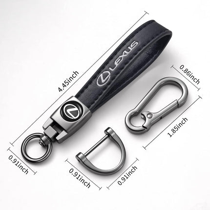 Genuine Leather Key Chain for Lexus RX ES GS LS NX RS GX LX RC LC RX350 is250 GX460 Keychain KeyRing for Men and Woean Accessories Black