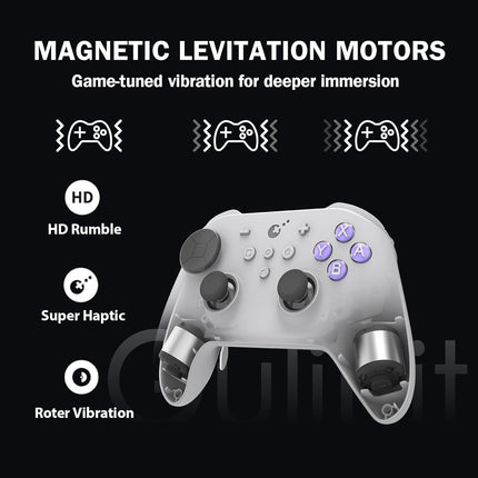 GuliKit TT MAX Bluetooth Controller For Switch 2/PC/Android/iOS - Ultra Fast Wireless Gamepad with Tension Adjustable TMR Joysticks,Micro/Hall Triggers,4 Rear Paddles,Switch 1/2 Wake-Up,Multi-functional Adapter